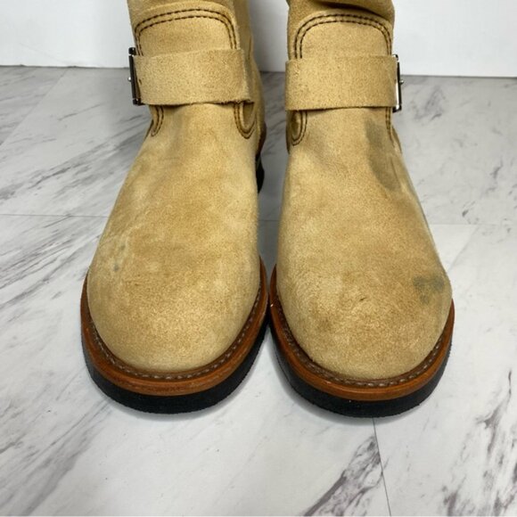 Red Wing Tan Suede Engineer Boot 10 - Picture 11 of 16